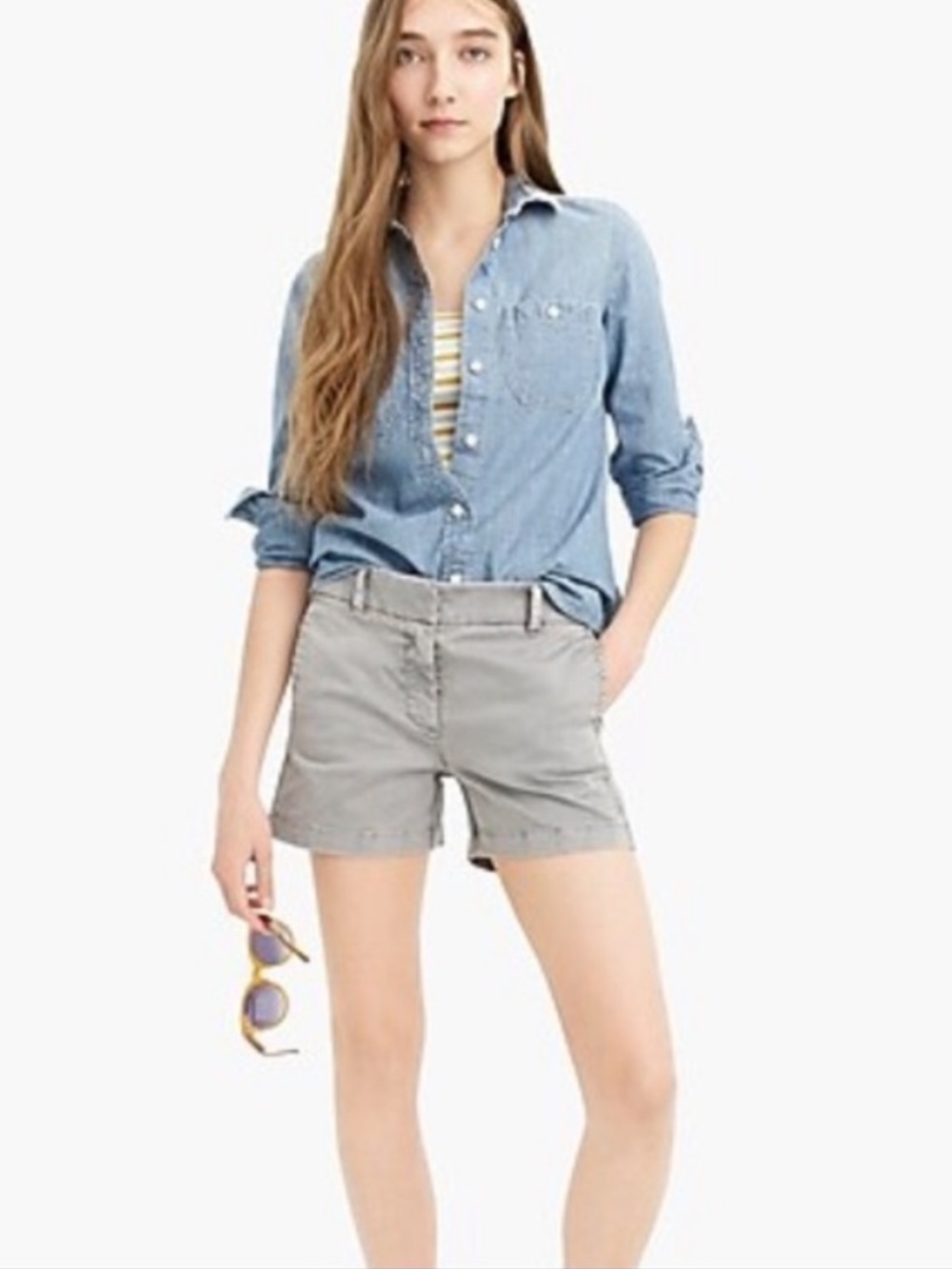 NWT J Crew Buttery Twill city fit size 4 shorts 3 inch inseam light grey